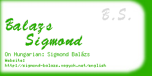 balazs sigmond business card
