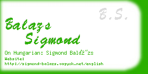 balazs sigmond business card